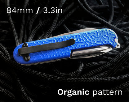 Swiss Army Knife Scales w/ Clip - 84mm/3.3in - ORGANIC pattern