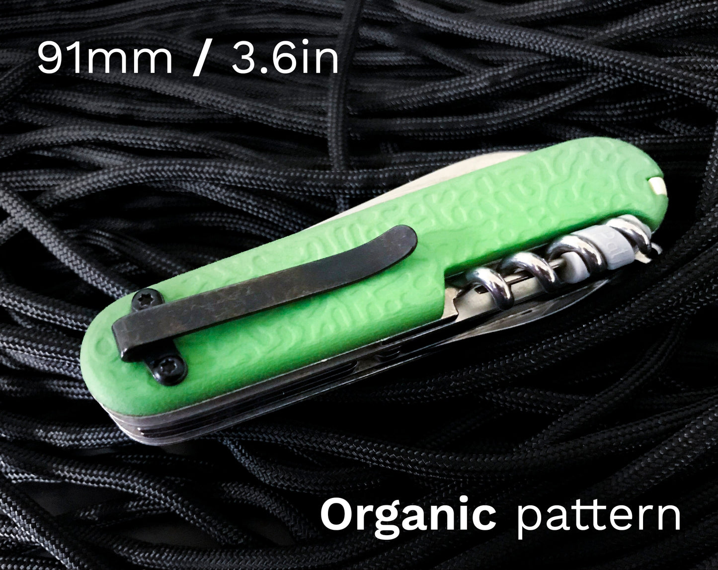 Swiss Army Knife Scales w/ Clip - 91mm/3.6in - ORGANIC pattern